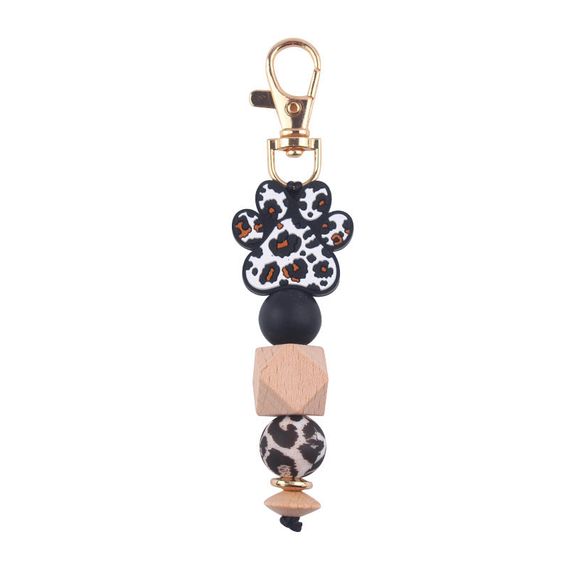 Wholesale Cartoon Dog Claws Pure Handmade Silicone Beaded Keychain